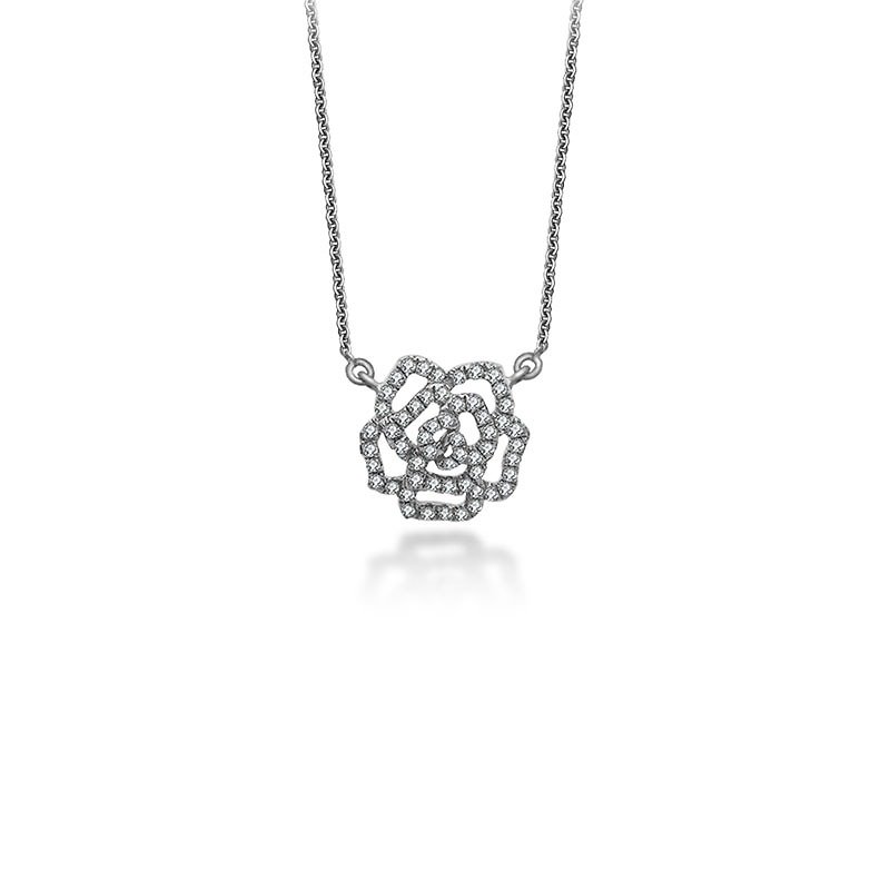 Rose Diamond Necklace - Necklaces - Other Metals Orange
