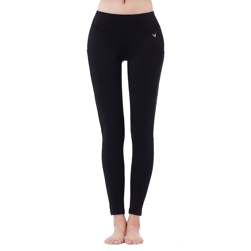 [MACACA] hip-shaped pocket trousers - AWE7241 black - ชุดโยคะ - ไนลอน สีดำ