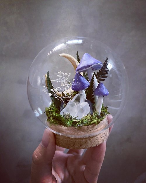 溡石 夜光蘑菇玻璃盅
