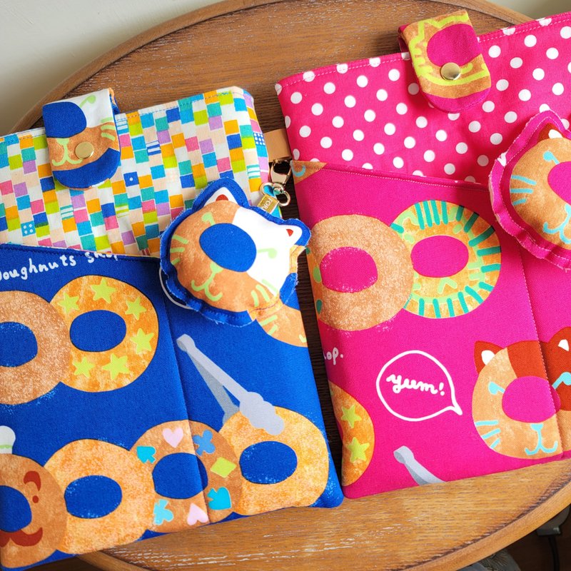 Donut Tablet Study Storage Bag - กระเป๋าแล็ปท็อป - ผ้าฝ้าย/ผ้าลินิน สีน้ำเงิน