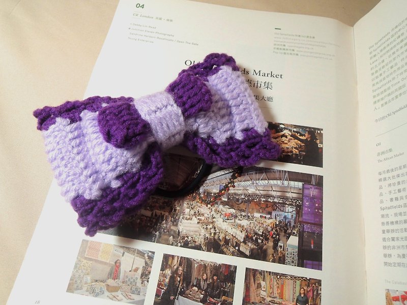 Viola amethyst maiden/hair band/bow/weaving/crocheting/purple/handmade - เครื่องประดับผม - ผ้าฝ้าย/ผ้าลินิน สีม่วง