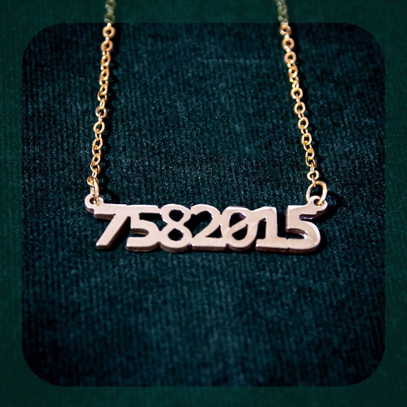 Amore Accessories : Customize  number Necklace - 項鍊 - 銅/黃銅 銀色