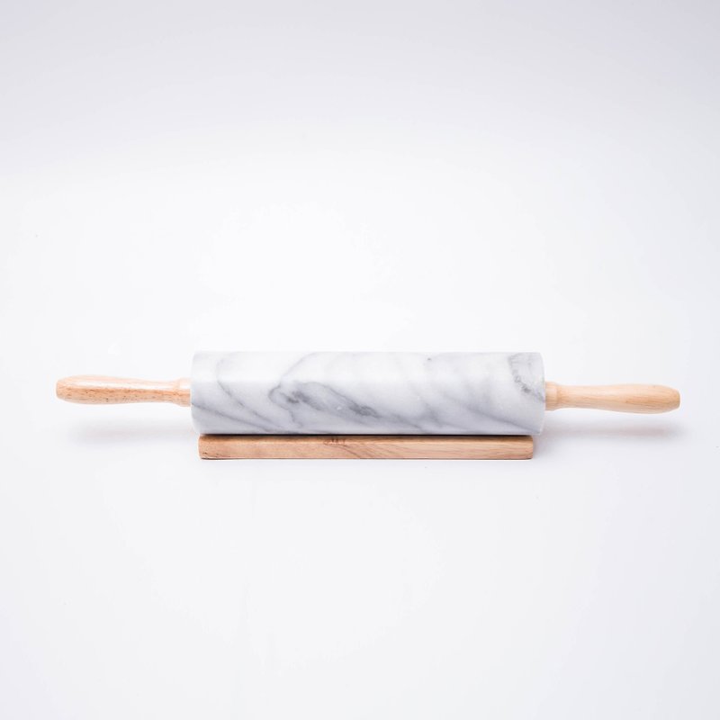 Marble Rolling Pin and Base - Cookware - Stone White