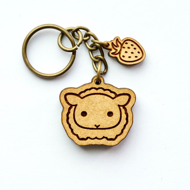 Wooden key ring - Sheep - Keychains - Wood Brown