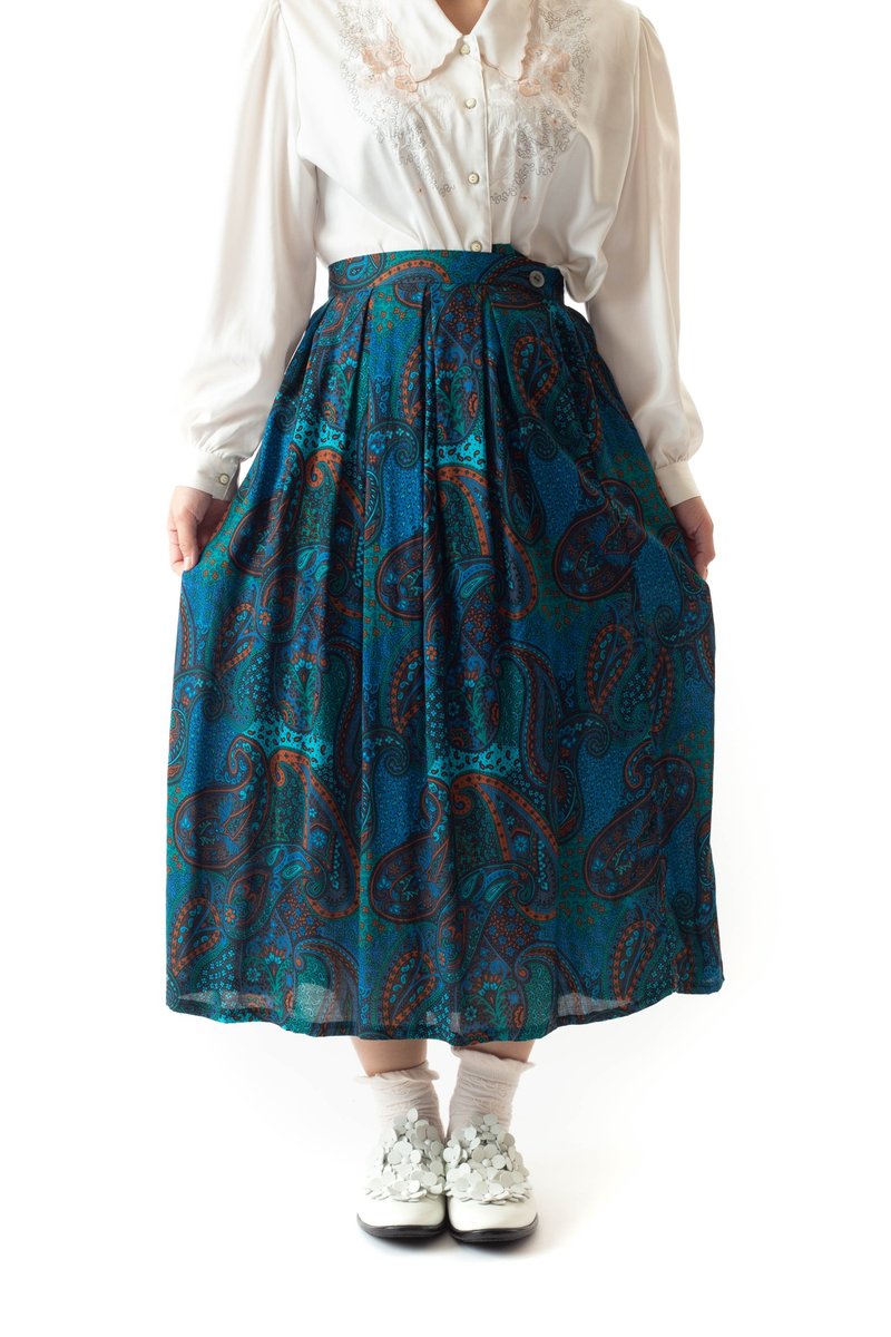 變形蟲縲縈半身裙.Vintage【初戀販賣所】C129 - 裙子/長裙 - 其他人造纖維 