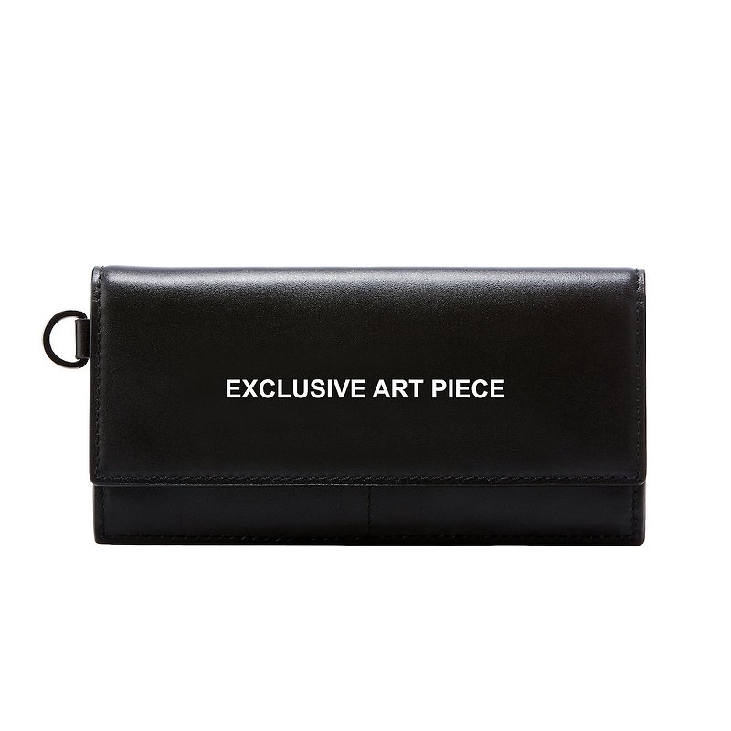 EAP limited black leather long clip - กระเป๋าสตางค์ - หนังแท้ สีดำ
