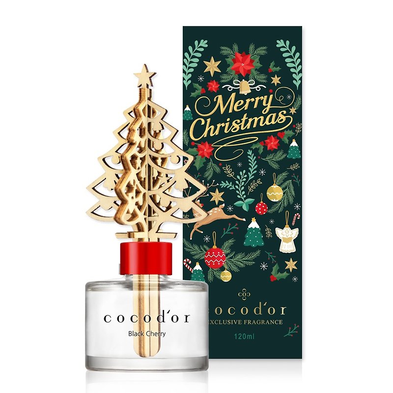 [Christmas limited pre-order] cocodor-three-dimensional Christmas tree diffuser bottle 120ml (red cover gold cover random) - Fragrances - Glass Multicolor