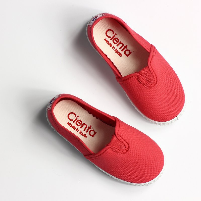 Spanish national red canvas shoes CIENTA 54000 06 children, child size - รองเท้าเด็ก - ผ้าฝ้าย/ผ้าลินิน สีแดง