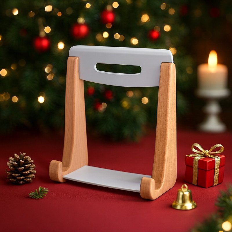 聖誕禮物 兩用 筆電架 平板架 書架 全實木 交換禮物 新年禮物 - 收納箱/收納用品 - 木頭 卡其色