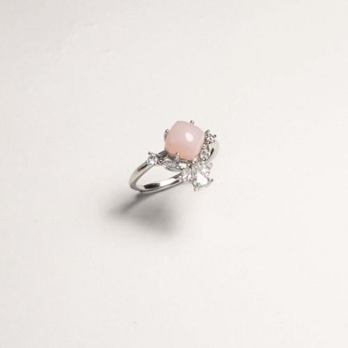A Jewelry 粉蛋白 10月生日石 夏天 純銀戒指