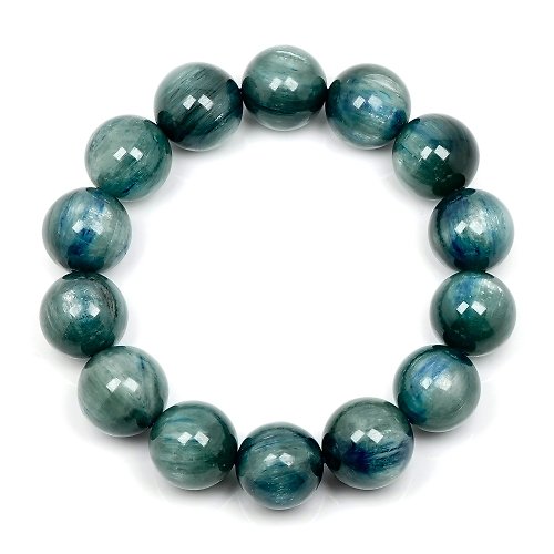 正佳珠寶 Gemsrich Jewelry 【正佳珠寶】藍綠晶 頂級貓眼 15.8-16.3mm 藍晶石 藍綠晶手珠
