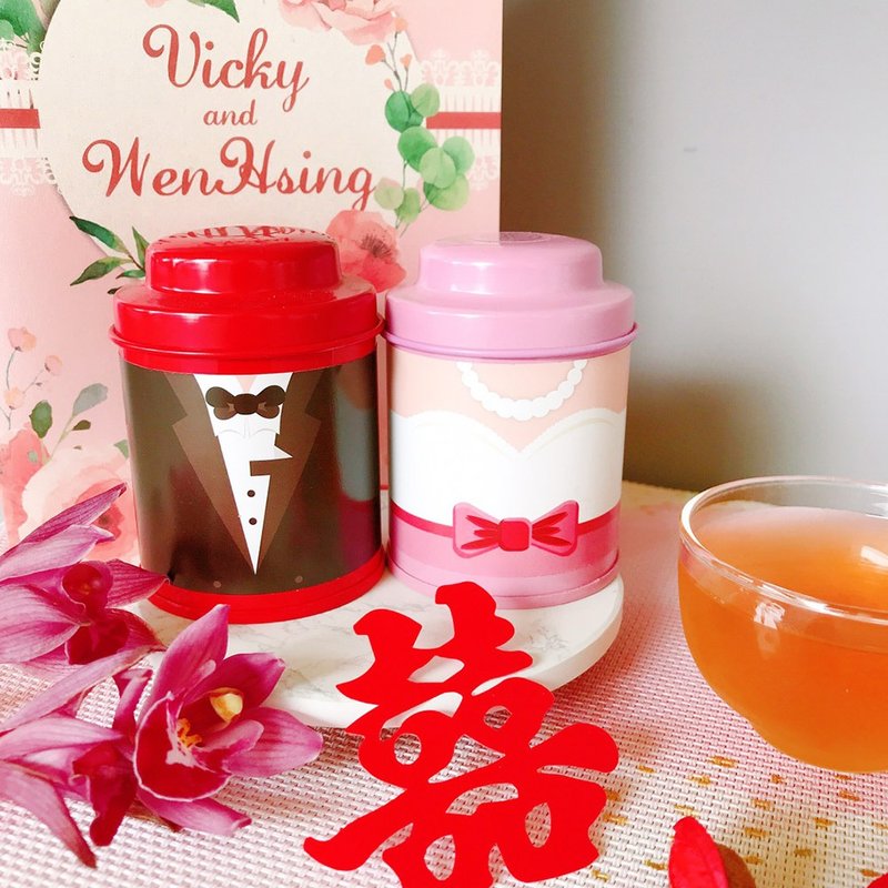 【婚禮小物】無藏 阿里山故事茶_18g散茶小巧罐裝(新郎新娘款) - 茶葉/茶包/水果茶 - 新鮮食材 多色