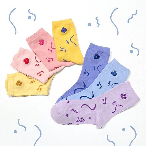 ZILA SOCKS | 台灣織襪設計品牌 三芯肆意女襪 | 7色