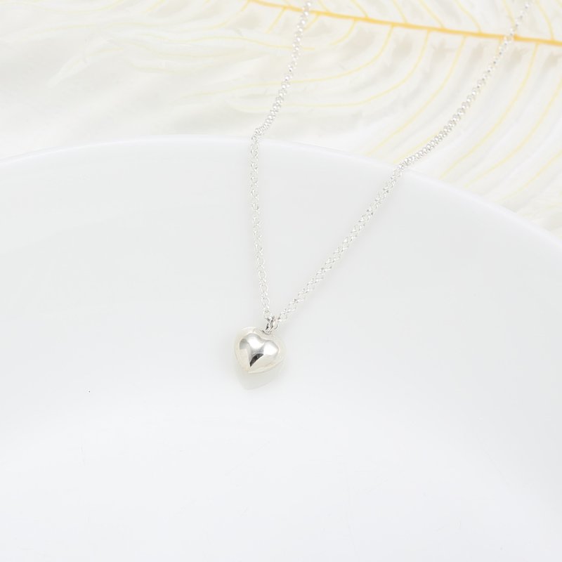 【Angel & Me】Love Heart s925 sterling silver necklace Christmas gift - สร้อยคอ - เงินแท้ สีเงิน