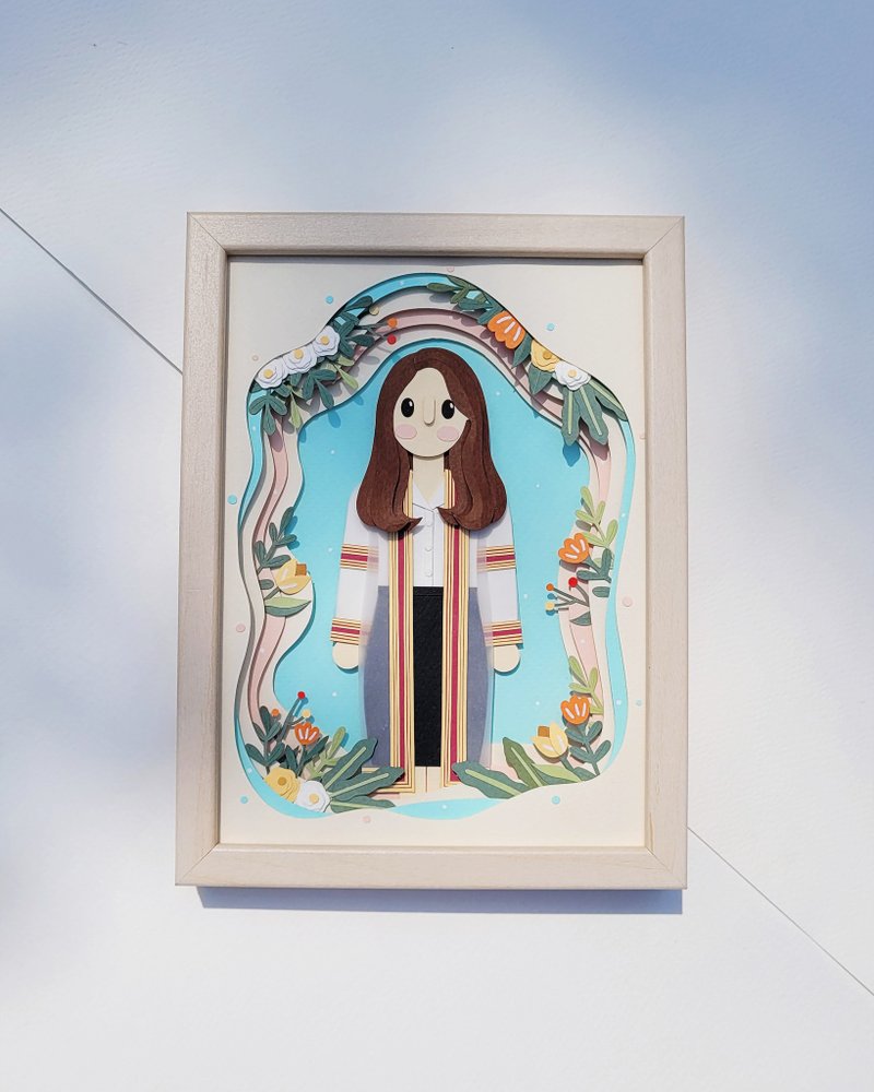 Layered custom papercut frame: graduation theme. - 相框/畫框 - 紙 