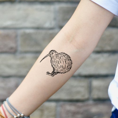 OhMyTat OhMyTat 奇異鳥 Kiwi Bird 刺青圖案紋身貼紙 (2 張)