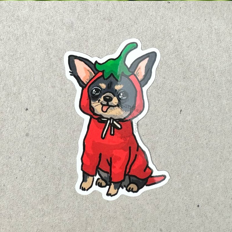 Chilihuahua sticker / Chili pepper chihuahua - สติกเกอร์ - กระดาษ 