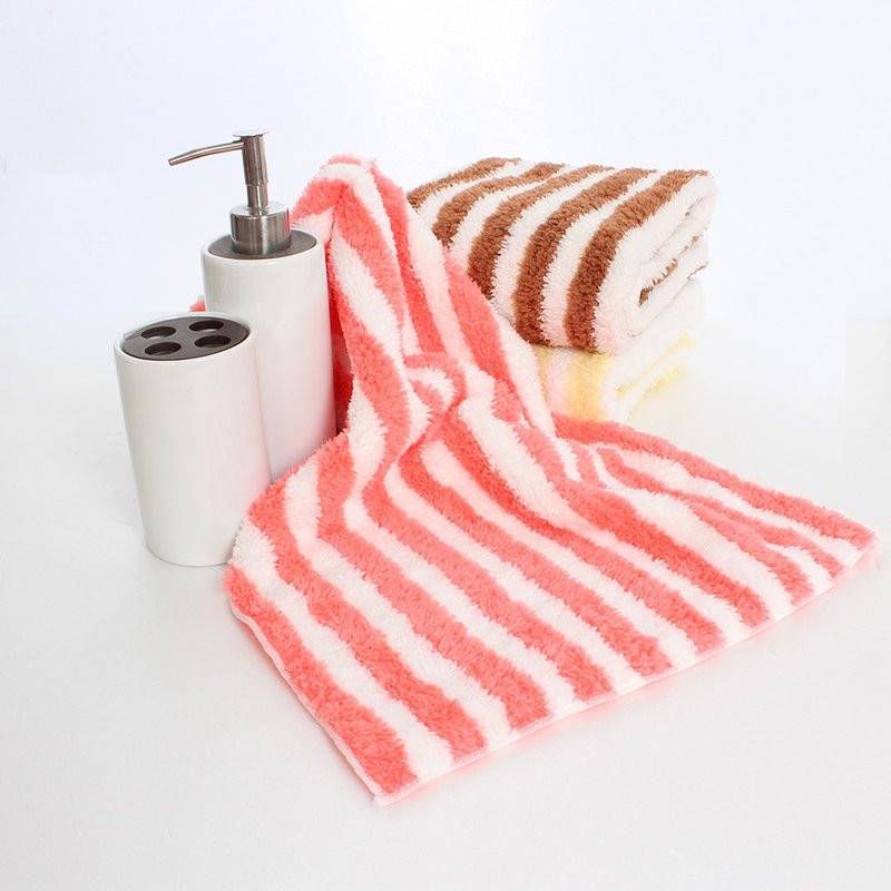 LOVEL Open Fiber Yarn Milk Stripe Towel / Bath Towel-4 colors in total - Towels - Polyester Multicolor