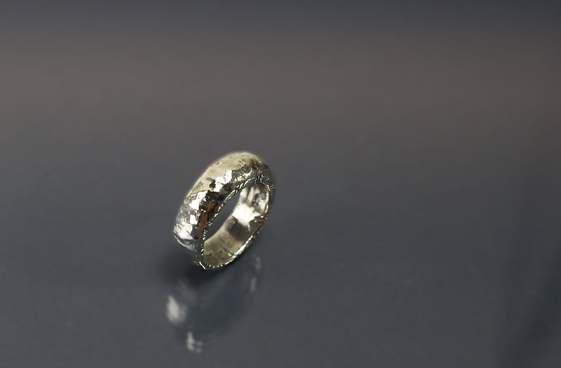 Texture Series - Irregular Surface 925 Silver - General Rings - Sterling Silver Brown