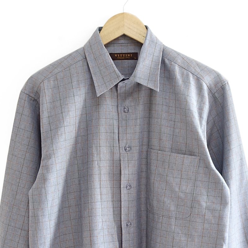 │Slowly│ 格纹先生-old shirt │vintage. Retro. Literature. - Men's Shirts - Polyester Gray