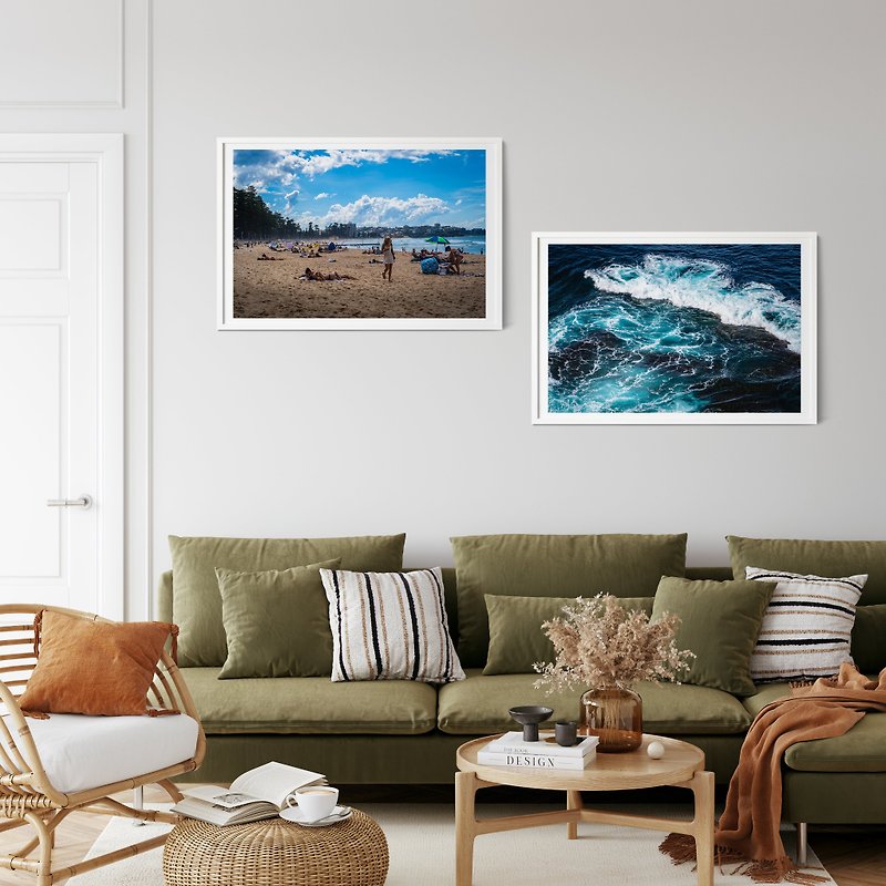 Set of 2 Tropical Beach Prints - Beach Lover Bundle - Posters - Paper Blue