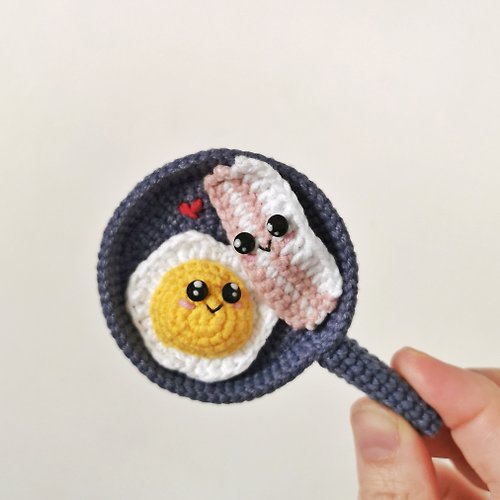 SweetHeartThings EGG and BACON Crochet Pattern, DIY Amigurumi Cute Gift, PDF Digital Download