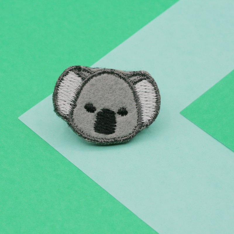 Koala Iron Patch - 胸針/心口針 - 繡線 灰色