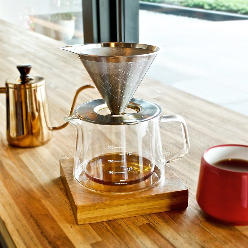 SADOMAIN - 2 cup coffee filter set - เครื่องทำกาแฟ - แก้ว สีนำ้ตาล