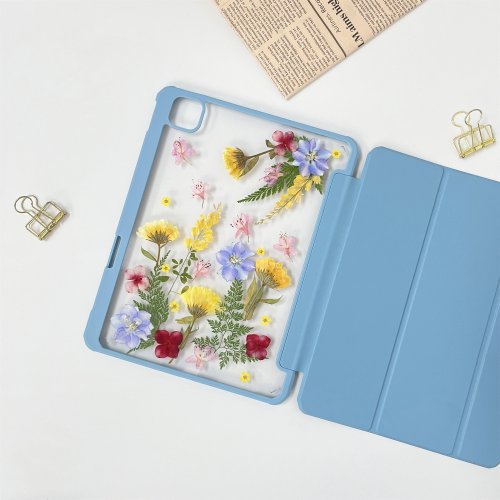 FeimeiPresents 憂鬱之花手工押花iPad外殼 iPad Air 11寸 13寸 iPad Pro 11寸13