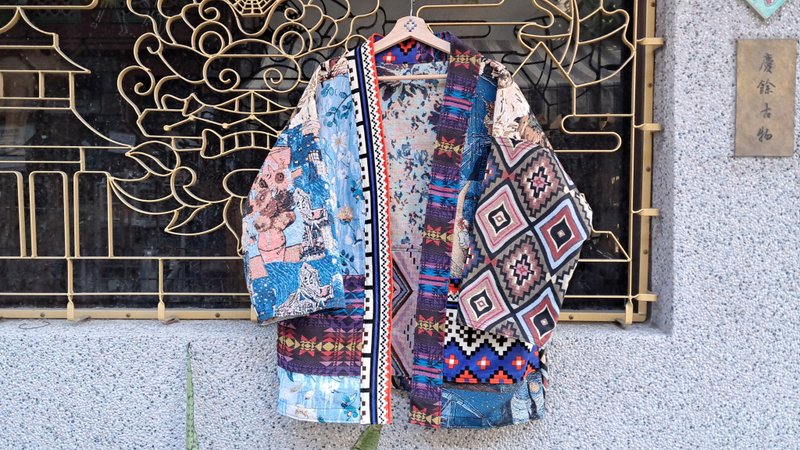 AMIN'S SHINY WORLD 抽象的幻想世界KIMONO   ONLY系列 - 男夾克/外套 - 棉．麻 多色