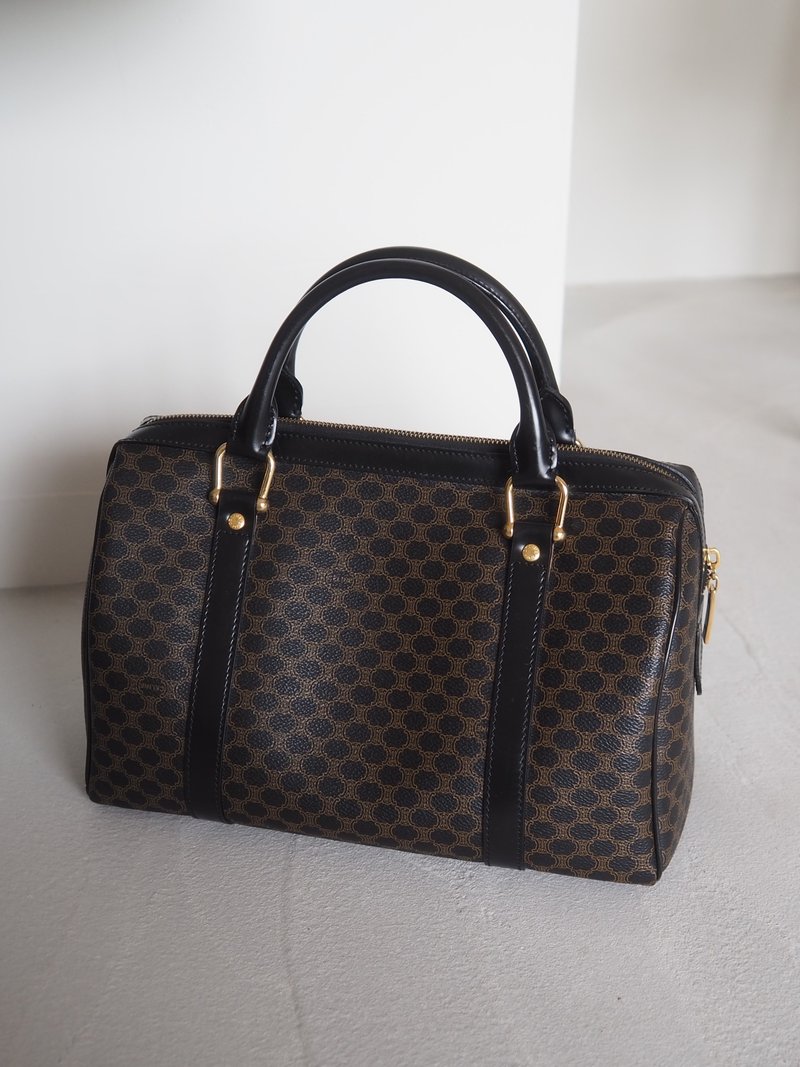 CELINE セリーヌ マカダム ボストンバッグ ブラック ヴィンテージ - 手提包/手提袋 - 真皮 黑色