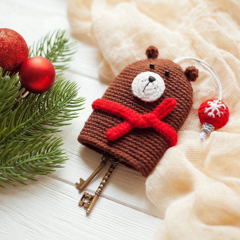 Crochet Pattern Bear with Christmas Tree Ball Key Cover - Digital Item - คอร์สงานฝีมือ/หนังสือคู่มือ - วัสดุอื่นๆ 