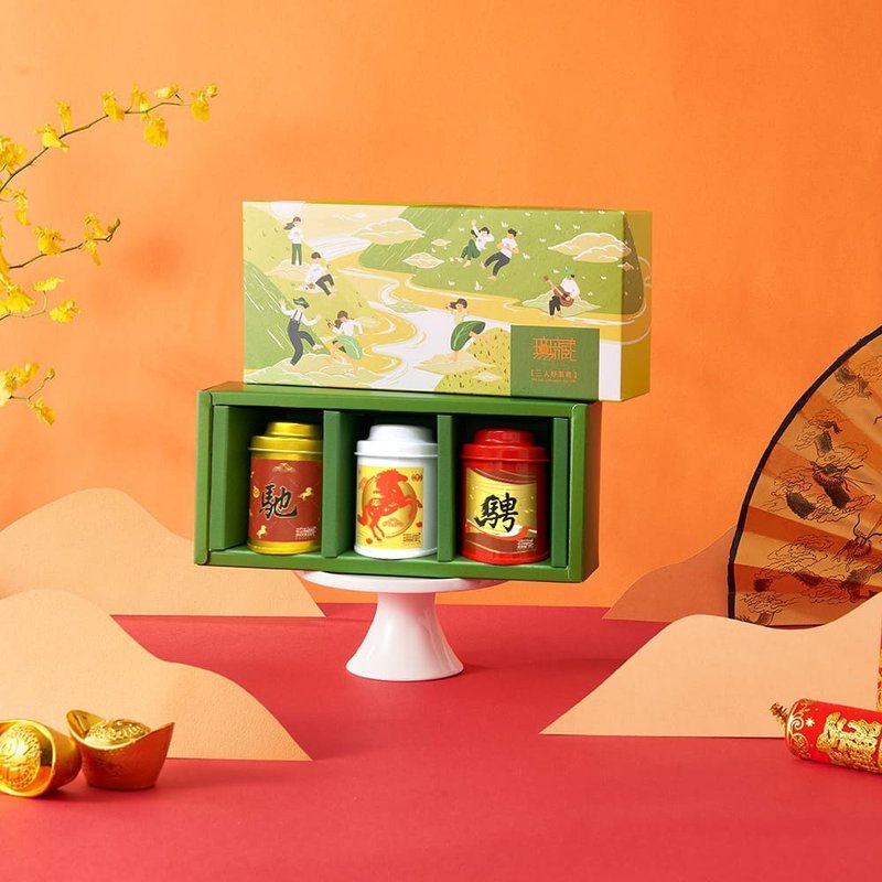 T1 New Year Charity 【Wu-tsang】 Alishan Story Tea Three-Piece Small Gift Box 【Fresh Style】 - Warm and Sweet Notes - Tea - Other Materials Multicolor
