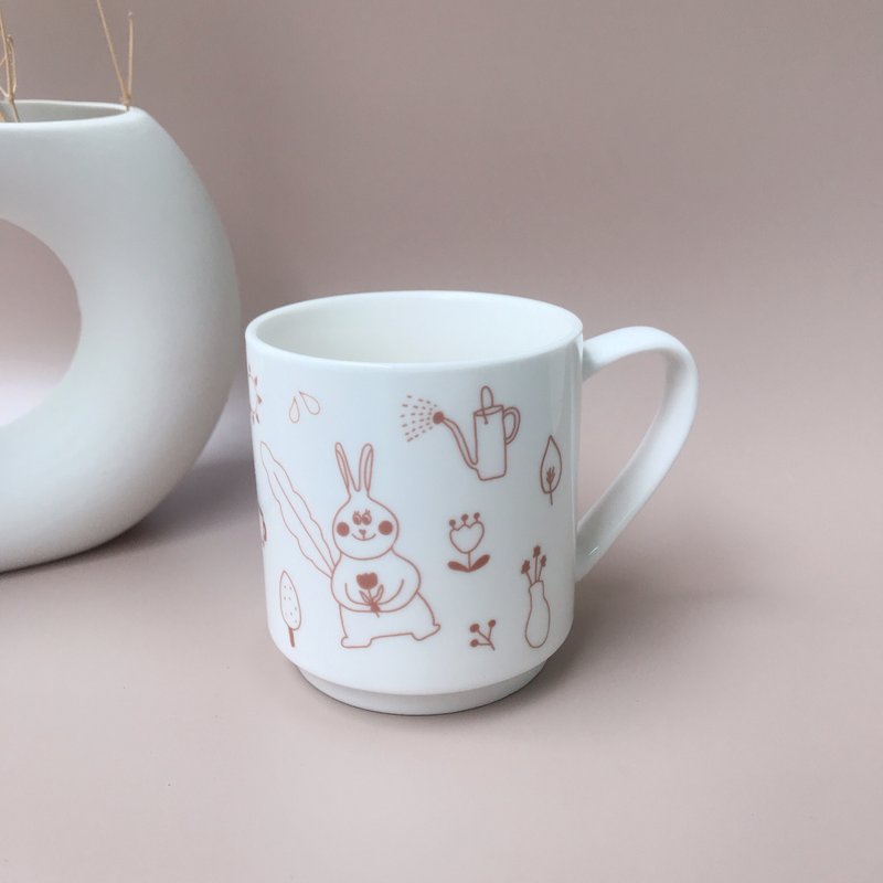 Plant Life Mug (340ml) - แก้วมัค/แก้วกาแฟ - เครื่องลายคราม ขาว