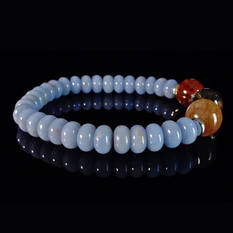 Super Seven Crystal with Angelite Breakthrough Men's Bracelet QBR-00043 - Bracelets - Crystal 