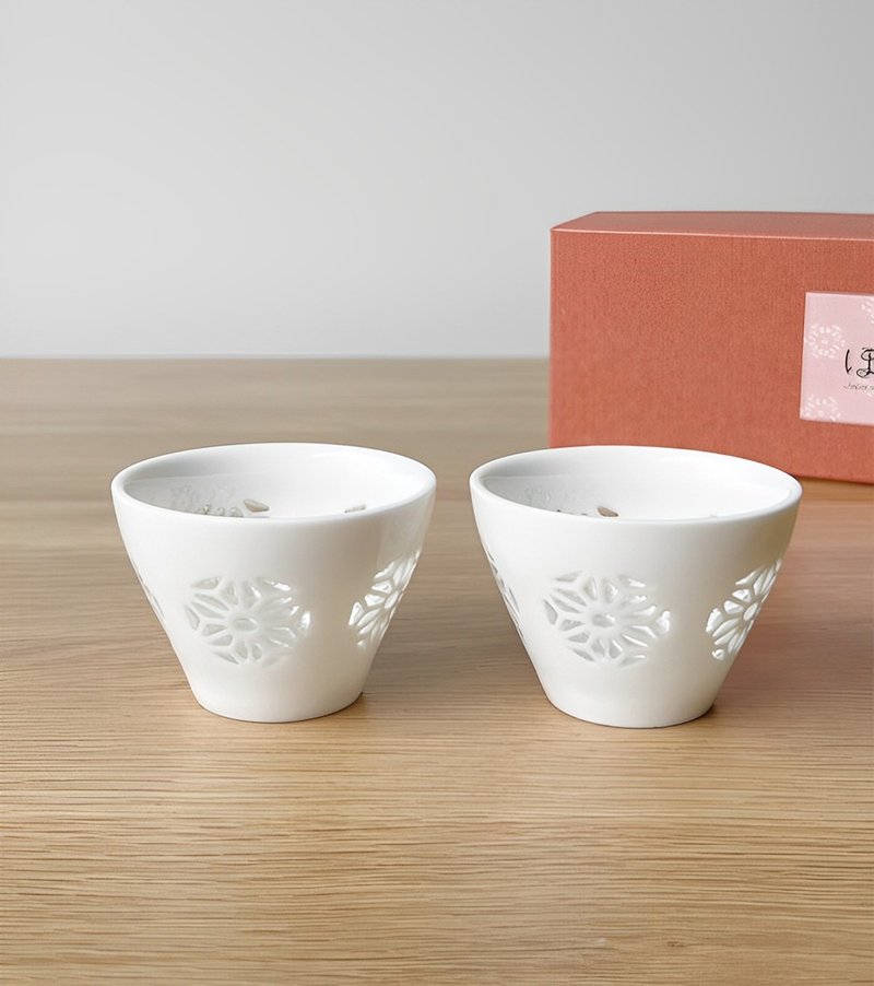 【Wedding Gift】Firefly Series: Elegant Wide-mouth Sake Cup Set - แก้วไวน์ - เครื่องลายคราม 