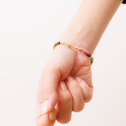 トルマリン カラフル ブレスレット 14kgf - ショップ chocoriita(ﾁｮｺ