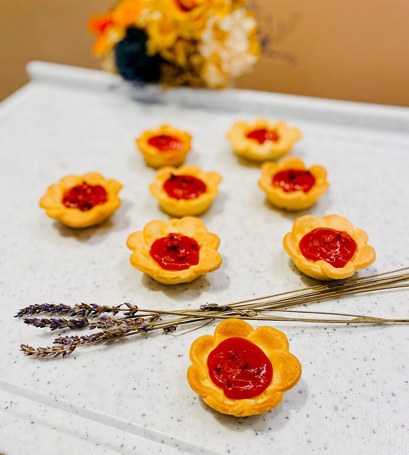 【母親節禮物】3D 草莓花兒 餅乾 禮盒 | 長輩禮物 - 手工餅乾 - 其他材質 橘色