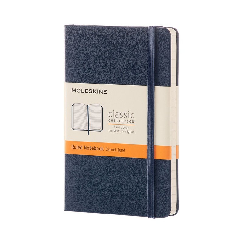 _勿上架_MOLESKINE 經典寶藍色硬殼筆記本 口袋型 橫線 - 燙金服 - 筆記本/手帳 - 紙 藍色