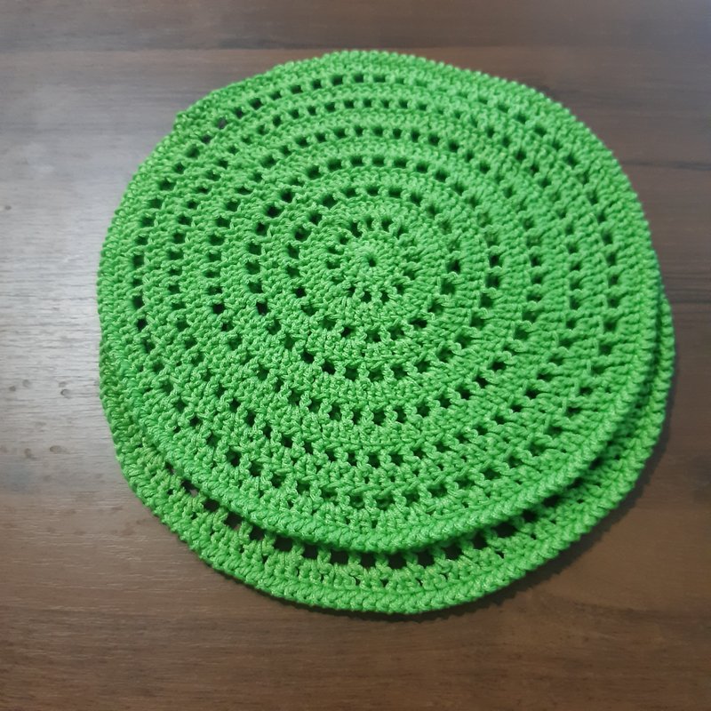 Table napkins, Crochet round napkins, Home Kitchen Decor, Gift, Gift for Mom - Place Mats & Dining Décor - Polyester Green