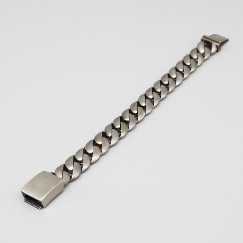Basic Cuban Chain Bracelet M / DB-1 - Bracelets - Sterling Silver Silver