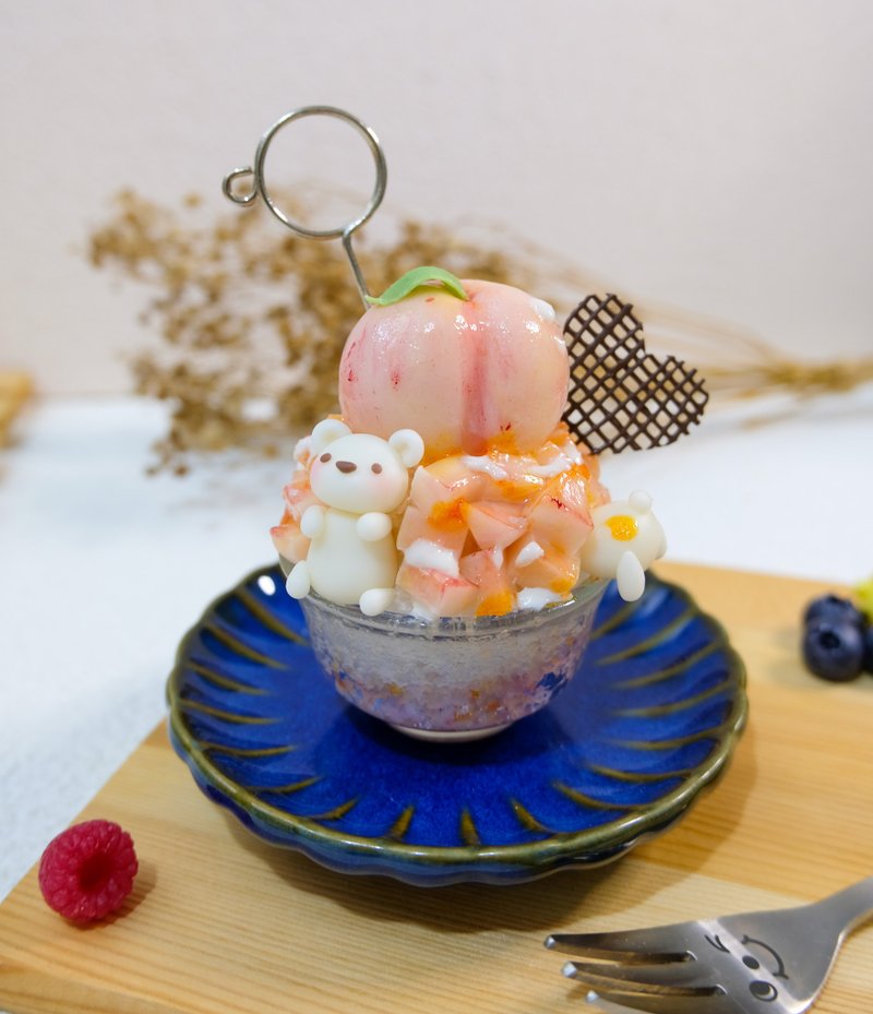 Summer Bear Peach Shaved ice Ice Handmade Clay Material Package Online Experience Activities/DIY Materials - Pottery & Glasswork - Clay 