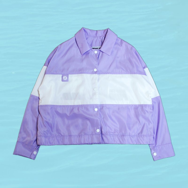 翻領外套 - 淺紫 - 外套/大衣 - 其他材質 紫色