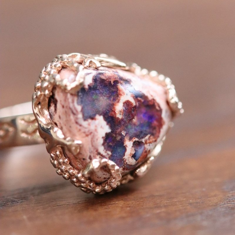 K10エジプト風ネコのゴールドリング - 戒指 - 貴金屬 金色