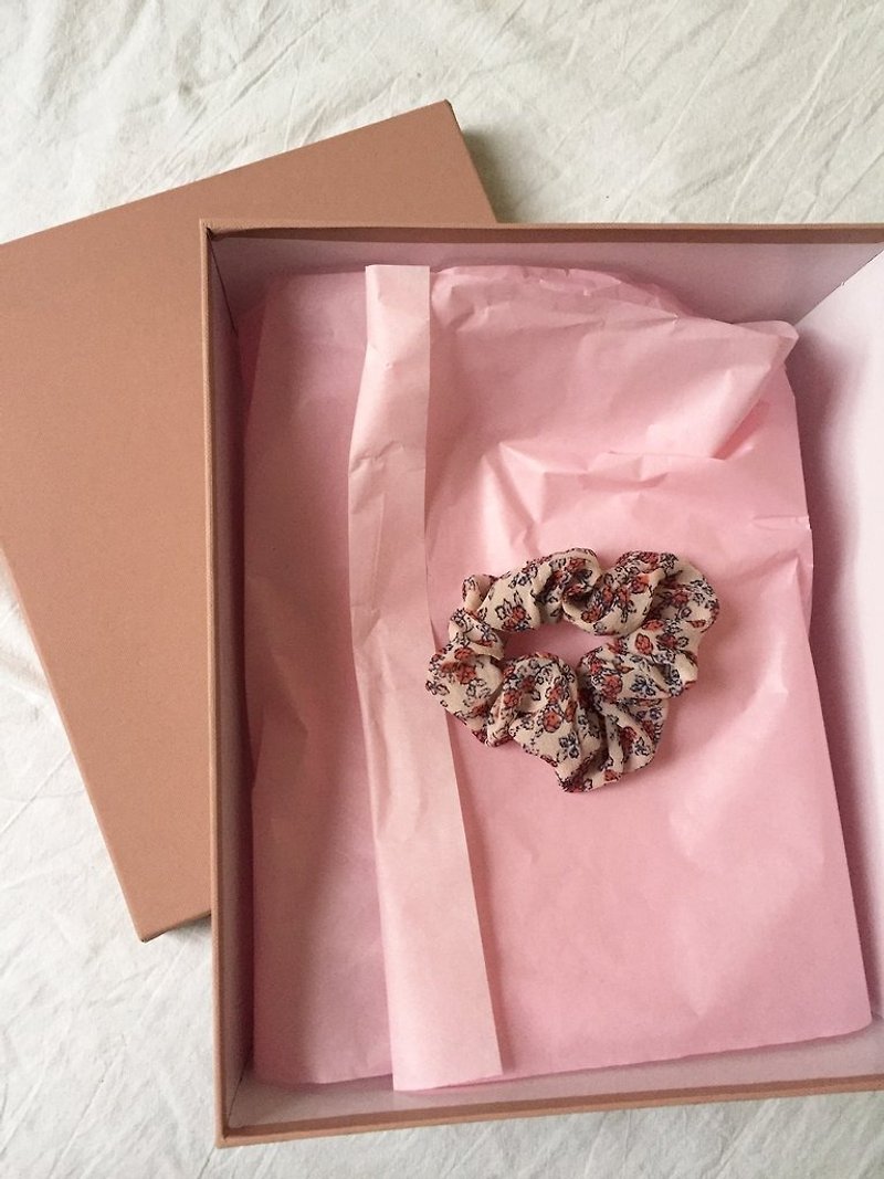 TIARE SCRUNCHIE - LIMITED EDITION Pink Floral Silk Hair Tie - Hair Accessories - Silk Pink
