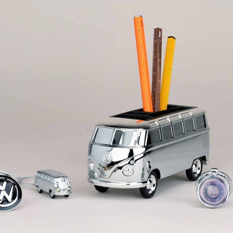 【母親節禮物】TROIKA VW 福斯 Camper 手機,名片文具收納 - 鉛筆盒/筆袋 - 其他金屬 灰色