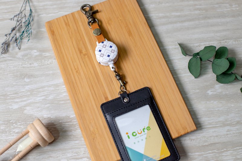 i好鉤 伸縮證件套組 - 簡約大自然系列 / 海浪_AVP1 - 證件套/識別證套 - 真皮 咖啡色