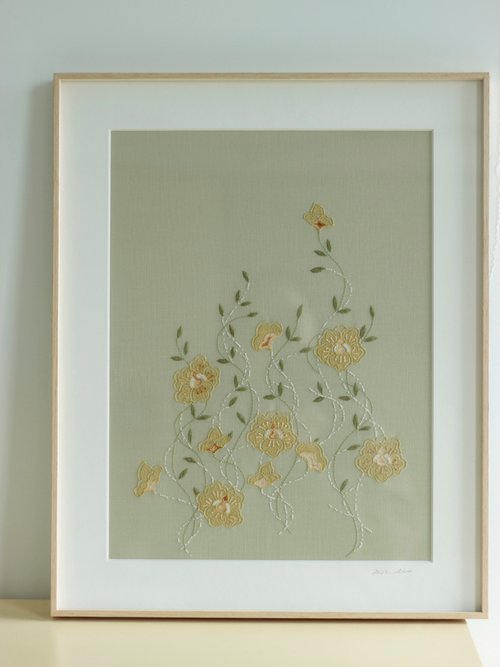 ailia DIY法式刺繡材料包/ 沐春裝飾畫/手工