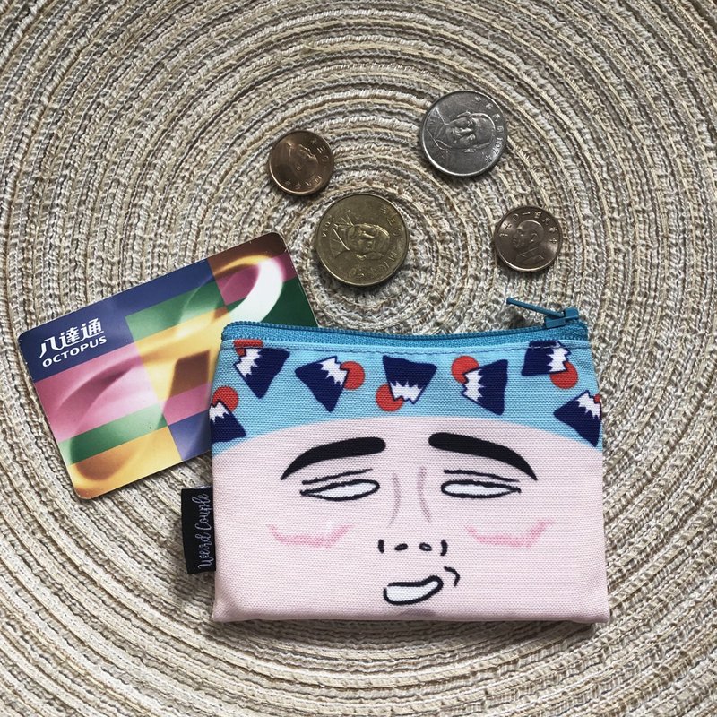 One long coin purse with world-weary face Mt.Fuji print - Coin Purses - Cotton & Hemp Multicolor