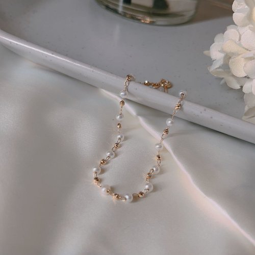 J&L Jewelry 日本 K18 淡水珍珠 雙珠手鍊 客製化禮物